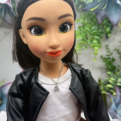 Silver Dice Charm Doll Necklace • 18 Inch Fashion Doll Jewelry