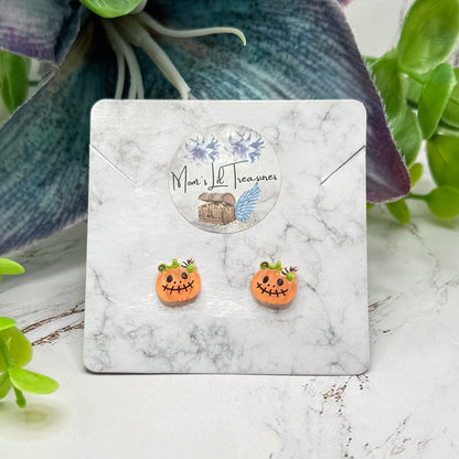 Pumpkin Halloween Post Doll Earrings | for 18 Inch Fashion Doll