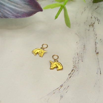 Gold Unicorn Doll Earring DANGLE ONLY • Fits 2mm Post • 18” Fashion Doll Jewelry