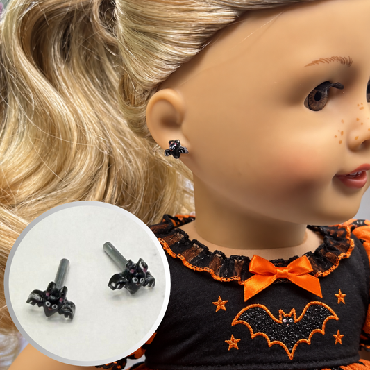 Bat Halloween 2mm Post Doll Earrings • fits 18 Inch Doll • American Girl
