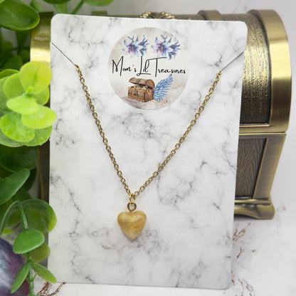 Golden Beige Heart Charm Gold Doll Necklace • 18 Inch Fashion Doll Jewelry