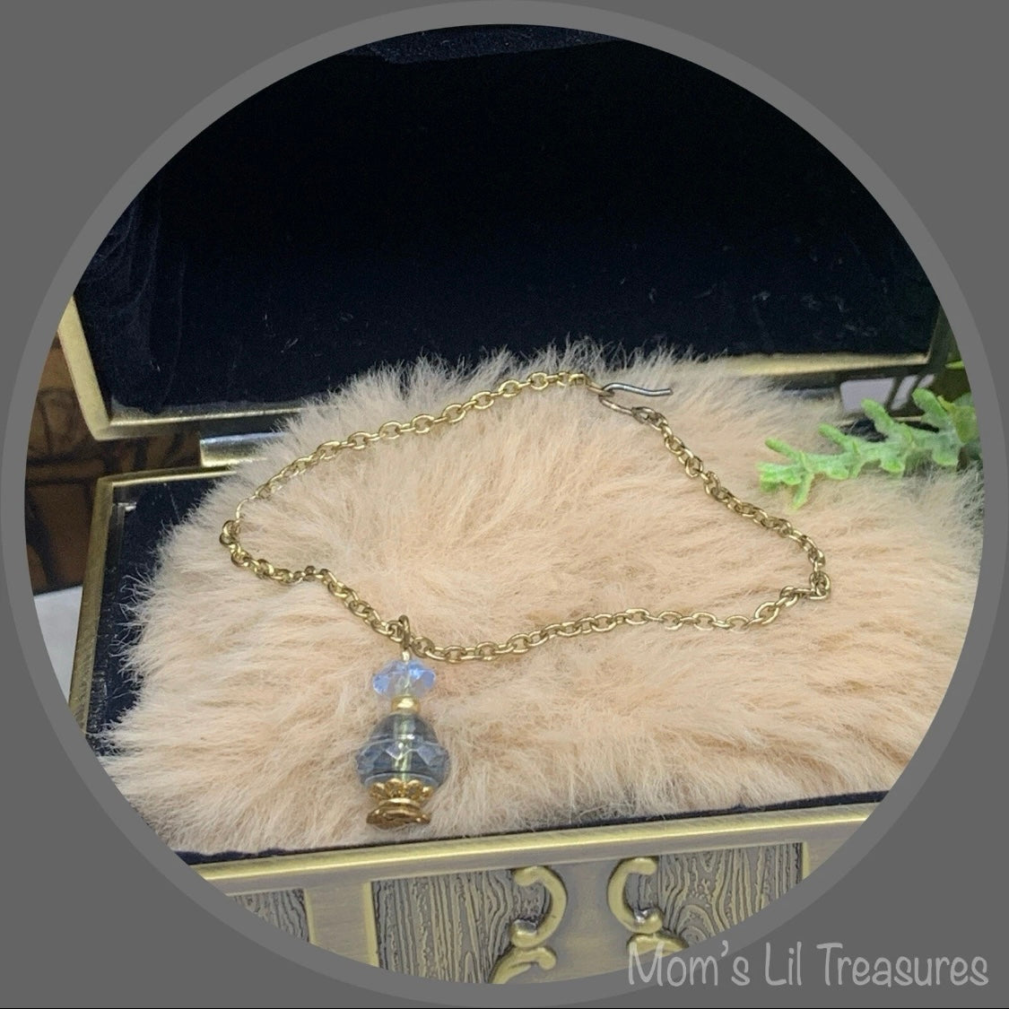 Light Blue Perfume Bottle Charm Doll Necklace • 18 Inch Fashion Doll  Jewelry