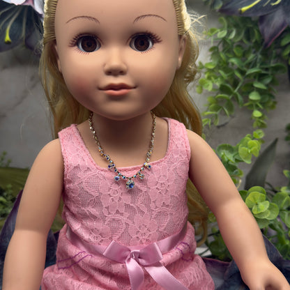 AB Aurora Borealis  Rhinestone Doll Necklace• 18 Inch Fashion Doll Jewelry
