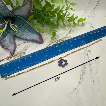 Yin-Yang Purple Flower Charm Doll Necklace &  Earrings • 18 Inch Fashion Doll Jewelry