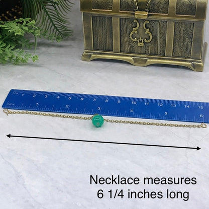 Green Glass Drop Pendant Doll Necklace Earrings Set for 18 Inch Doll Jewelry Accessory