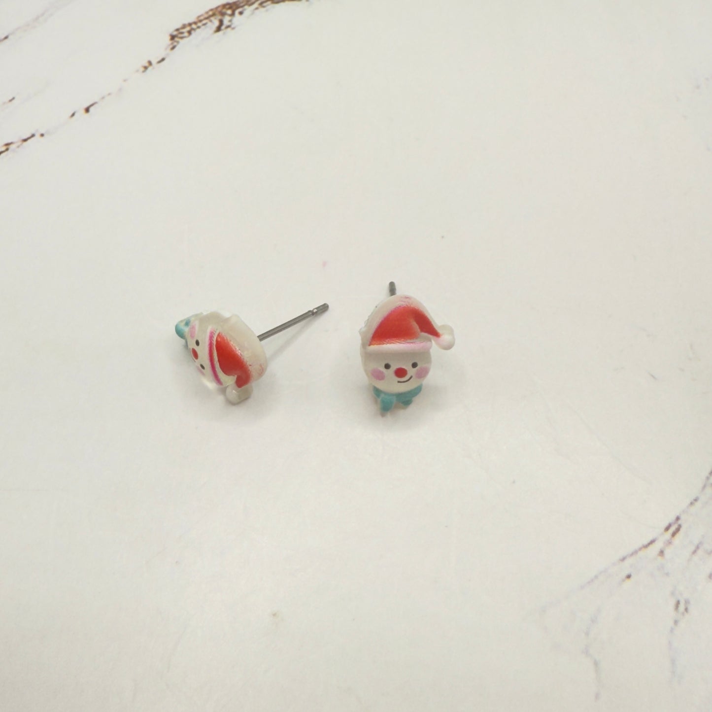 Snowman Santa Hat Christmas Post Doll Earrings • 18 Inch Fashion Doll Jewelry