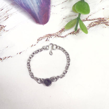 Smoky Green Round Crystal Pendant Silver Doll Necklace • 16 Inch Fashion Doll Jewelry