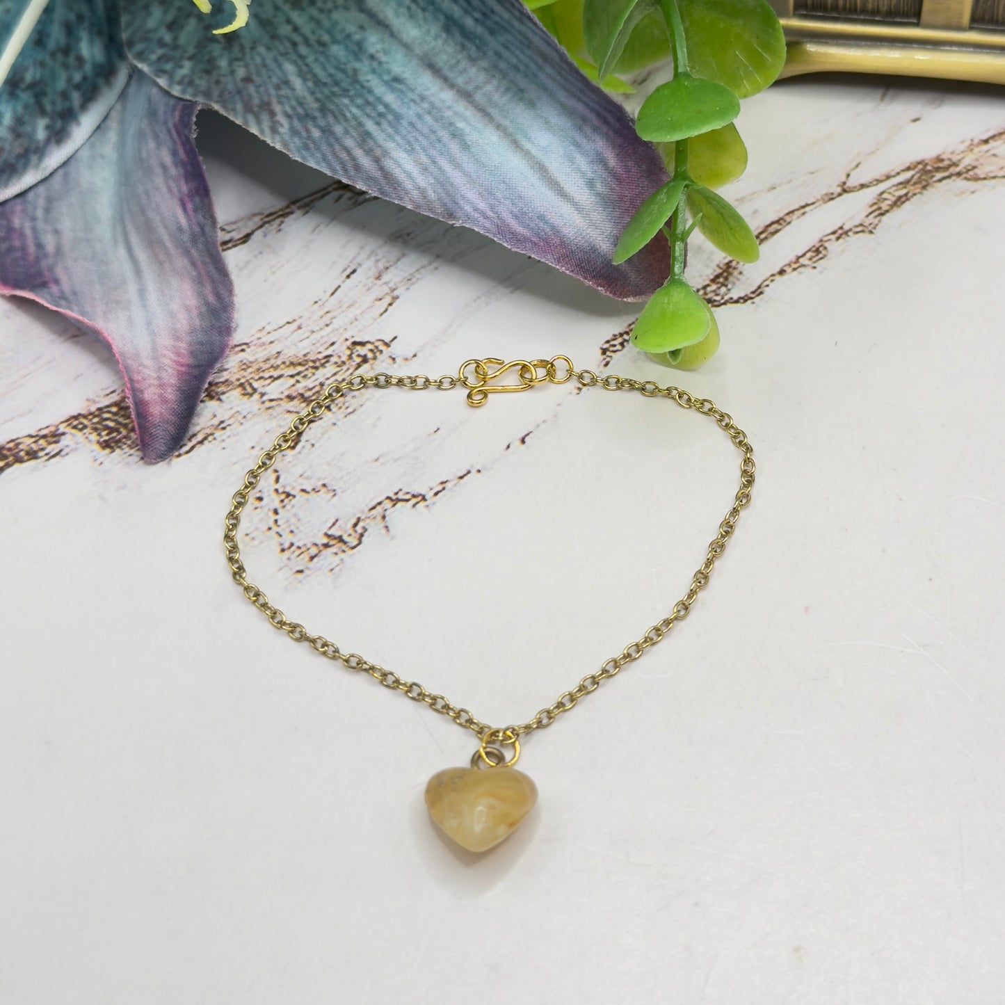 Golden Beige Heart Charm Gold Doll Necklace • 18 Inch Fashion Doll Jewelry