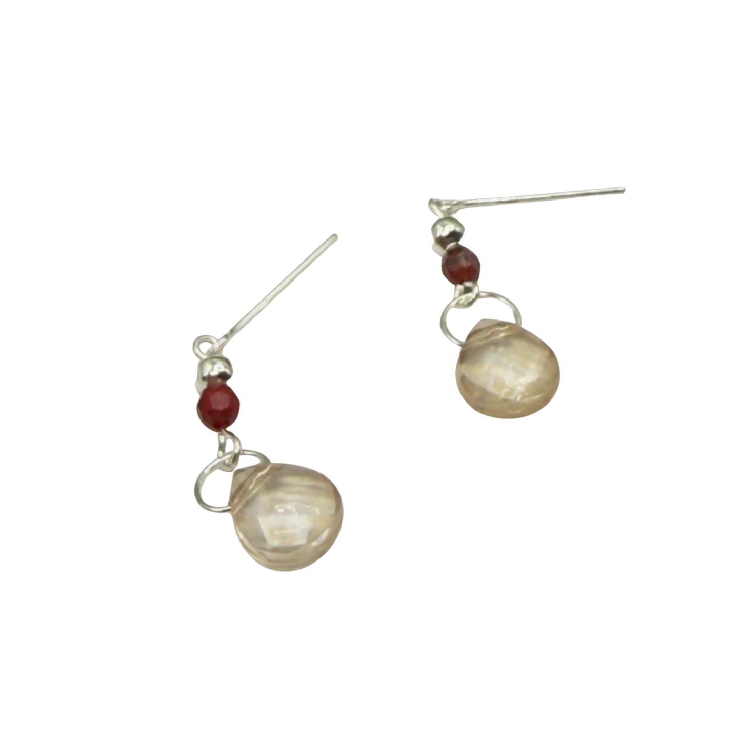 Red Accent Yellow Peach Translucent Acrylic Crystal Teardrop Dangle Doll Earrings • 18 Inch Fashion Doll Jewelry