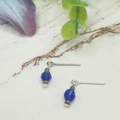 Blue Glass Crystal Dangle Earrings • 14 Fashion Doll Jewelry