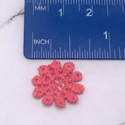 Set Of Four Pink Crochet Fabric Doilies Doily • Dollhouse Miniatures