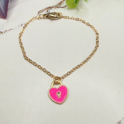 Pink Heart Lock Charm Doll Necklace • 18 Inch Fashion Doll Jewelry