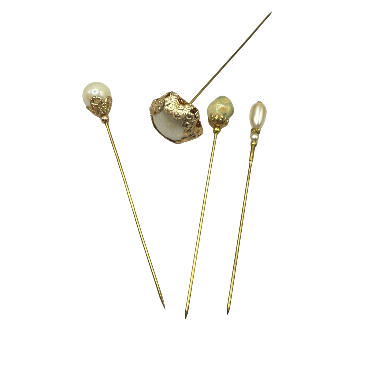 ✨ Handmade Vintage-Inspired Hatpin | Stick Pin | Hat Accessory | Sweater & Hijab Pin | Decorative Jewelry Gift for Her ✨

Set of 4 Stick Pins: Faux Pearl Multi Shape Gold Tone Filigree Ornate Design
