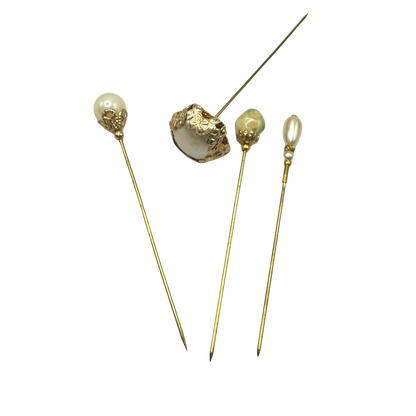 ✨ Handmade Vintage-Inspired Hatpin | Stick Pin | Hat Accessory | Sweater & Hijab Pin | Decorative Jewelry Gift for Her ✨

Set of 4 Stick Pins: Faux Pearl Multi Shape Gold Tone Filigree Ornate Design
