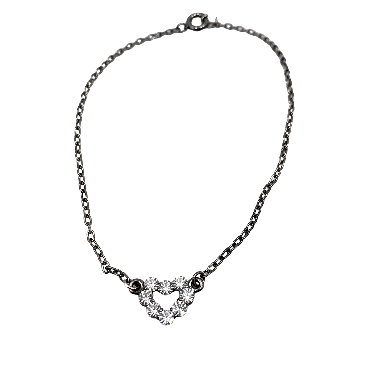 Silver Chain Rhinestone Heart Pendant Doll Necklace for 18 Inch Fashion Doll Jewelry