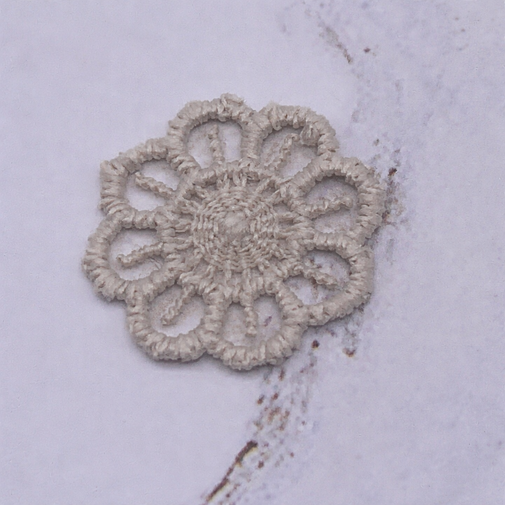 Set Of Three Beige Crochet Fabric Doily Doilies • Dollhouse Miniatures