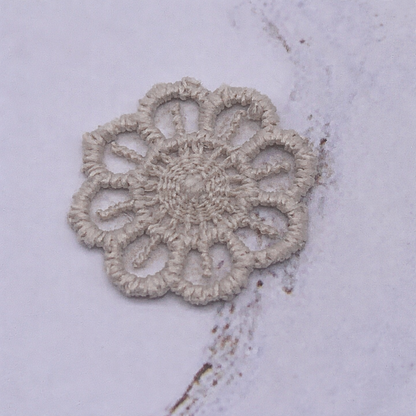 Set Of Three Beige Crochet Fabric Doily Doilies • Dollhouse Miniatures
