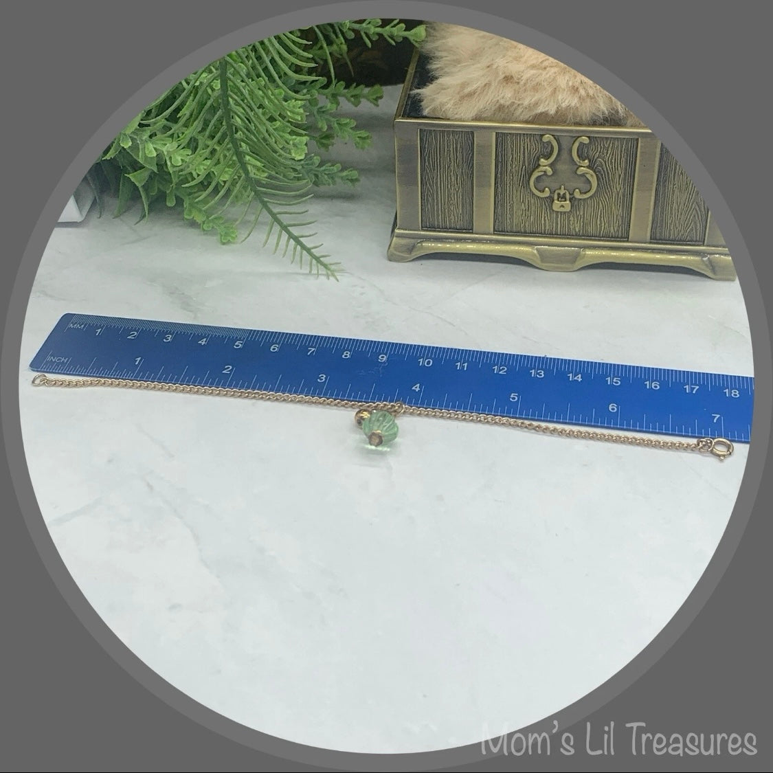 Green Perfume Bottle Look Pendant Doll Necklace • 18 inch Fashion Doll Jewelry