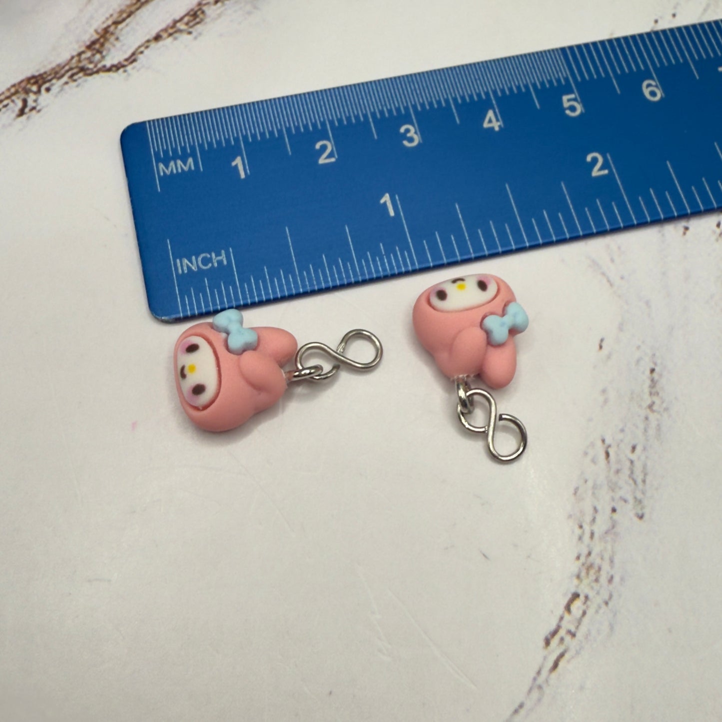 Pink Bunny Melody Sanrio Charm Doll Earring DANGLE ONLY • 18” Fashion Doll Jewelry