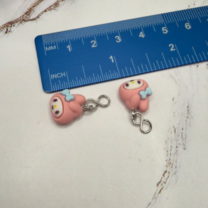 Pink Bunny Melody Sanrio Charm Doll Earring DANGLE ONLY • 18” Fashion Doll Jewelry