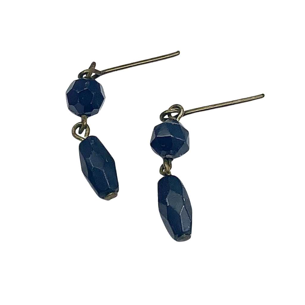 Black Glass Beaded Dangle Doll Earrings • 18 Inch Fashion Doll Jewelry