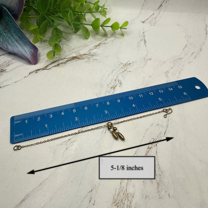 Bronze Brass Tone Pearl & Metal Bead Dangle Doll Necklace Earrings Set • 16 Inch Fashion Doll Jewelry