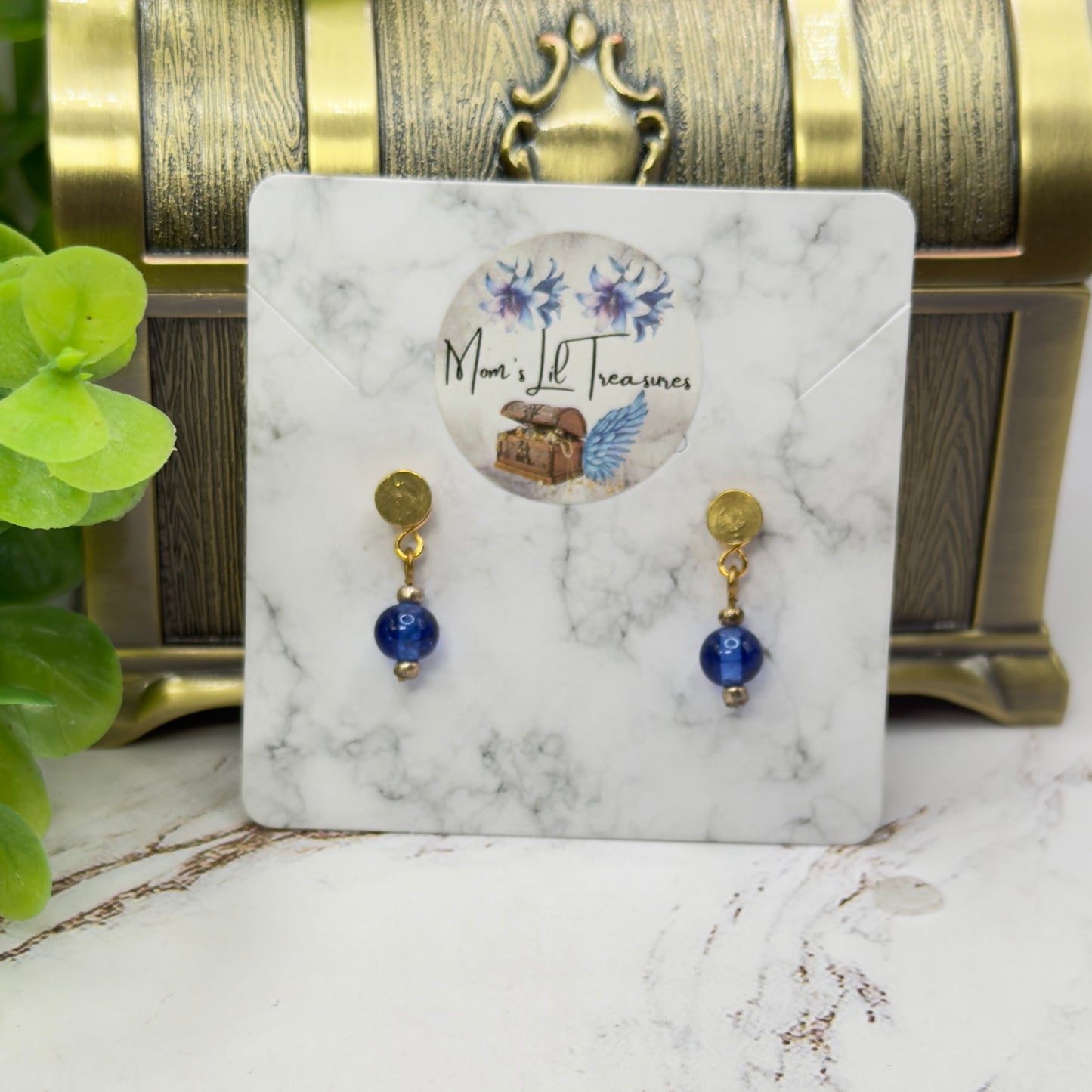 Blue Glass Doll Earring DANGLE ONLY • 18 Inch Fashion Doll Jewelry