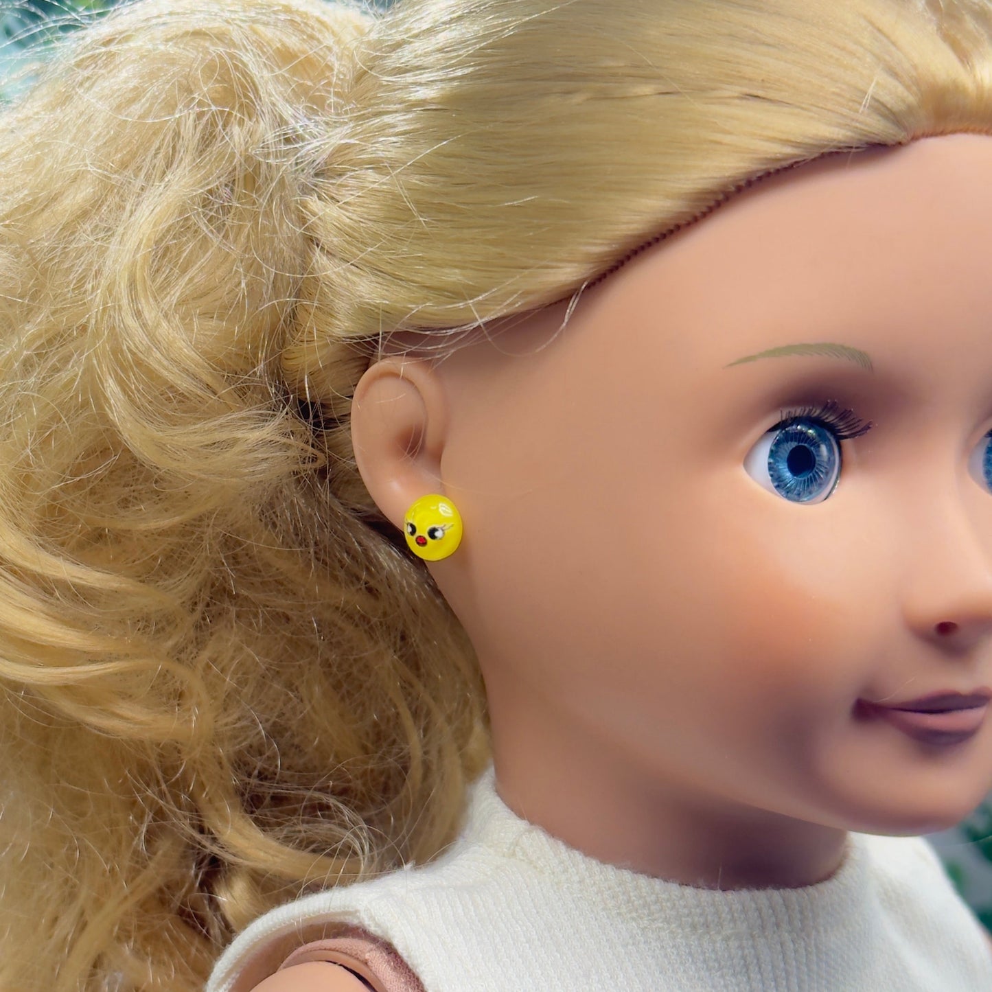 Yellow Chick Easter Post Doll Earrings • 18 Inch Fashion Doll Jewelry
