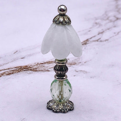 Light Green Crystal Miniature Table lamp 1-3/8” • Dollhouse Miniatures