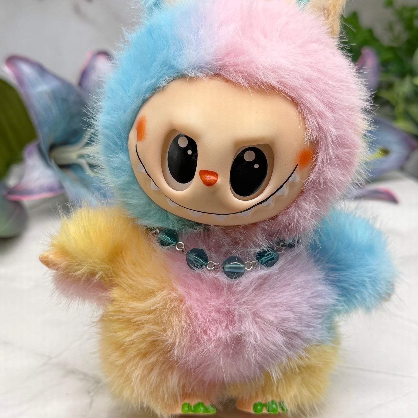 ✨Handmade Jewelry Designed to fit popular 17 to 20 cm (6 to 7 inch) Plushie Labubu Monster Dolls: add a stylish touch to your favorite plushie! ✨

Acrylic Faceted Crystal Turquoise Blue Beaded Link Necklace
