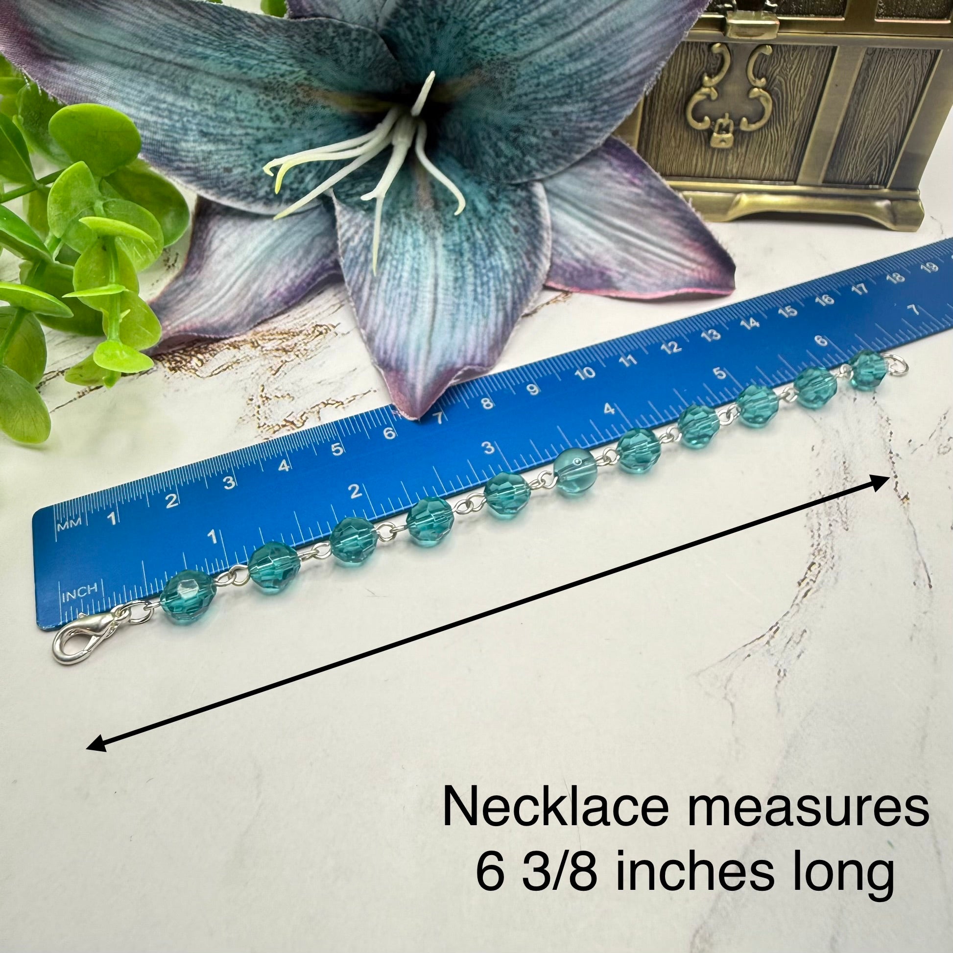 ✨Handmade Jewelry Designed to fit popular 17 to 20 cm (6 to 7 inch) Plushie Labubu Monster Dolls: add a stylish touch to your favorite plushie! ✨

Acrylic Faceted Crystal Turquoise Blue Beaded Link Necklace