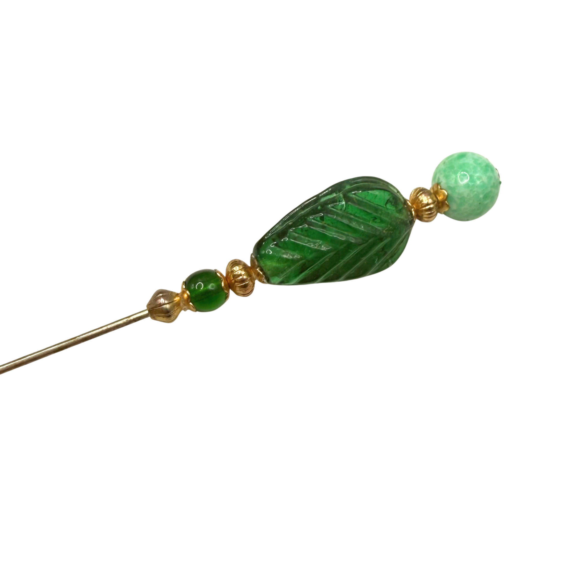 ✨ Handmade Vintage-Inspired Hatpin | Stick Pin | Hat Accessory | Sweater & Hijab Pin | Decorative Jewelry Gift for Her ✨

Art Deco Style Green Glass Leaf Design -Mottled Light Green Round Top Finial Hatpin - 6 Inch