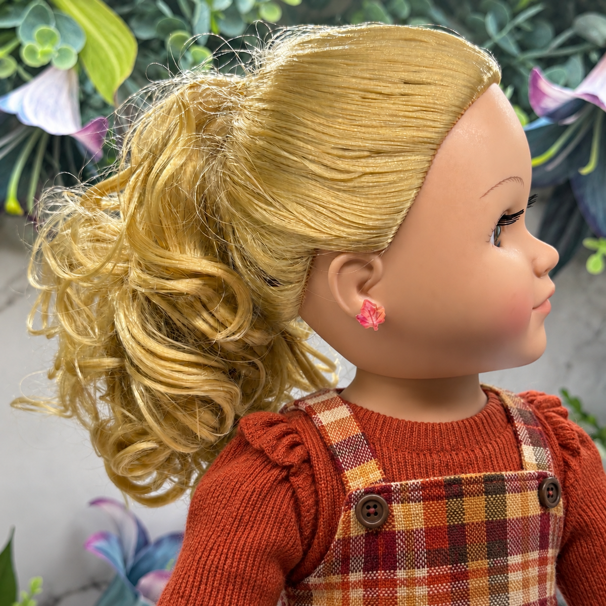 Autumn Fall MapleLeaf Post Doll Earrings | for 18 Inch Fashion Dolls
