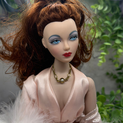 Pearl Accent Gold Large Link Chain Doll Necklace • 16 Inch Fashion Doll Jewelry