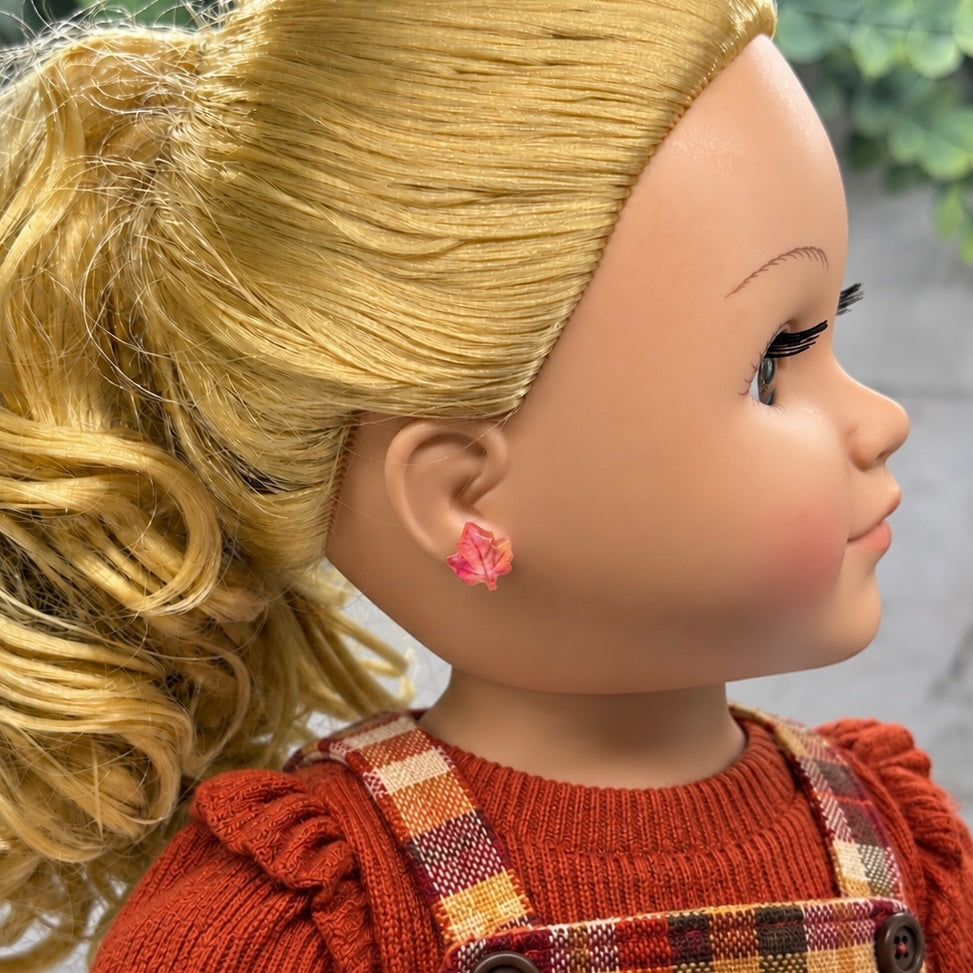 Autumn Fall MapleLeaf Post Doll Earrings | for 18 Inch Fashion Dolls