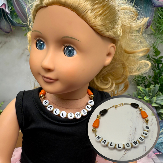 Halloween Acrylic Beaded Doll Necklace • 18 Inch Fashion Doll Jewelry