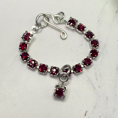 Ruby Red Rhinestone Doll Necklace • 10-12” 1:6 Fashion Doll Jewelry