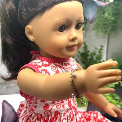 Pearl Dangle Gold Chain Doll Bracelet