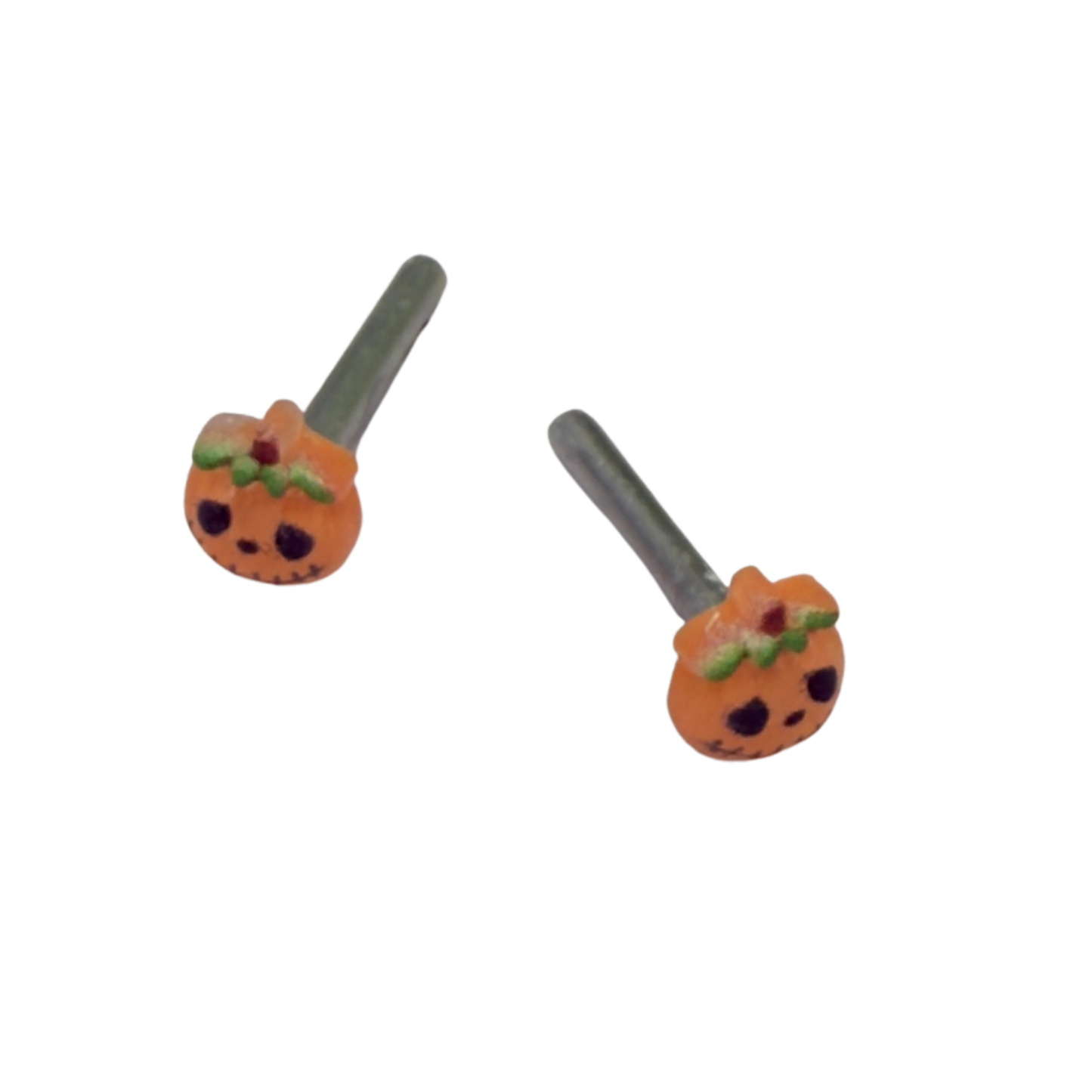 Pumpkin Halloween Post Doll Earrings • 2mm Post • fits 18” American Girl Doll