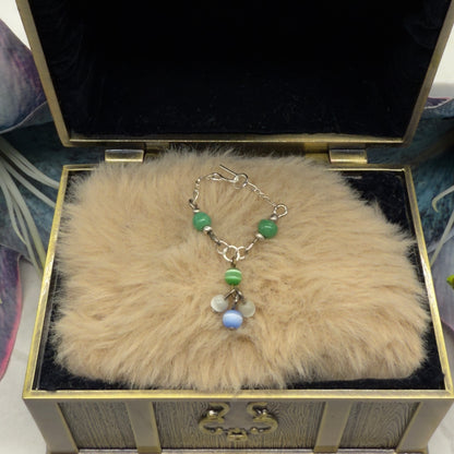 Green Blue White Dangle Doll Necklace • 10 - 12” Fashion Doll Jewelry 1:6