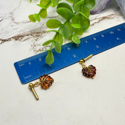 Autumn Fall Leaf Dangle 2mm Post Doll Earrings | fits 18 Inch Dolls • American Girl