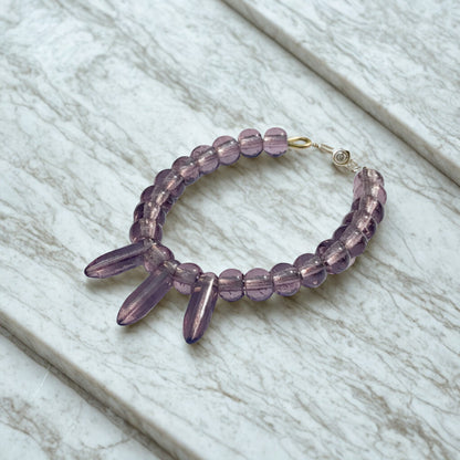 Purple Glass Wire Choker Doll Necklace • 16” Fashion Doll Jewelry