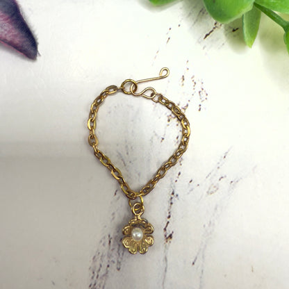 Flower Pearl Accent Pendant Gold Doll Necklace • 16 Inch Fashion Doll Jewelry