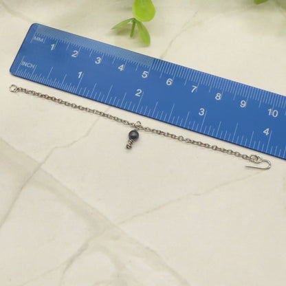 Metallic Gray Pearl Drop Pendant Silver Doll Necklace • 16” Fashion Doll Jewelry