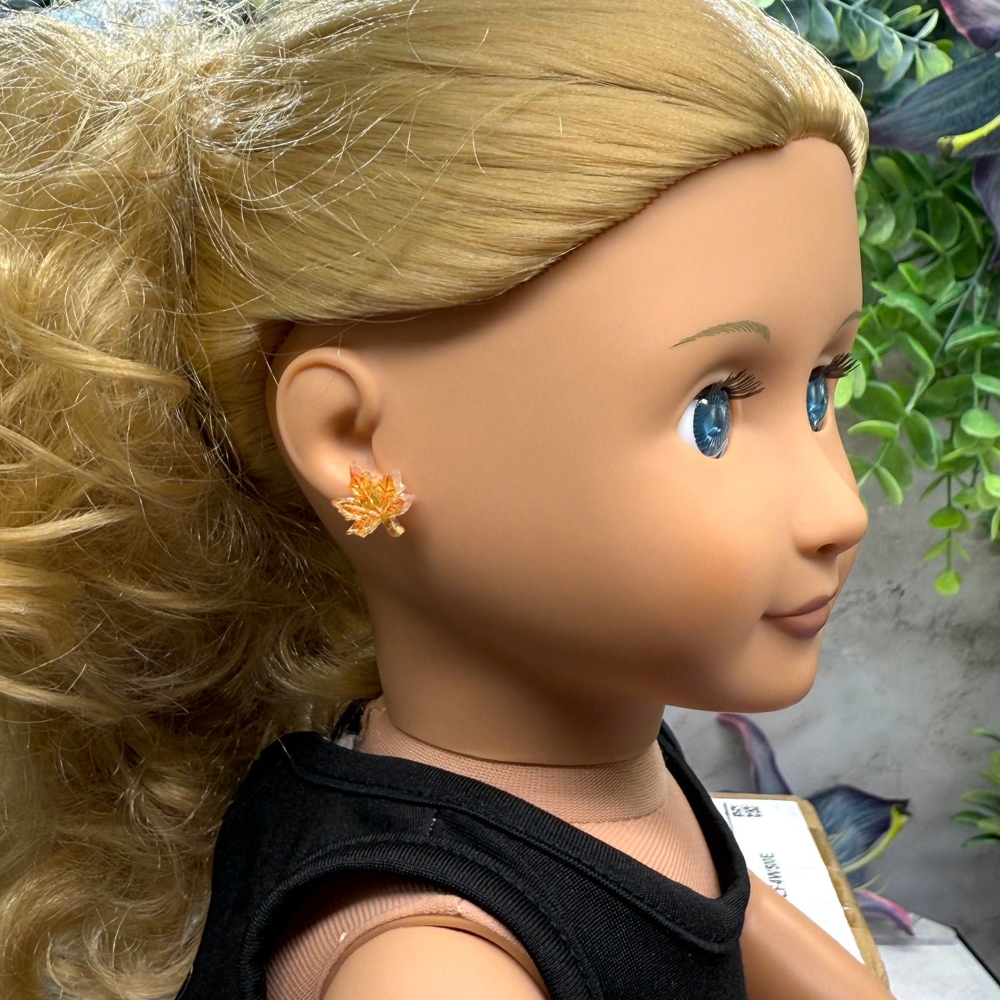 Autumn Fall Maple Leaf Doll Earrings • 18 Inch Fashion Doll Jewelry