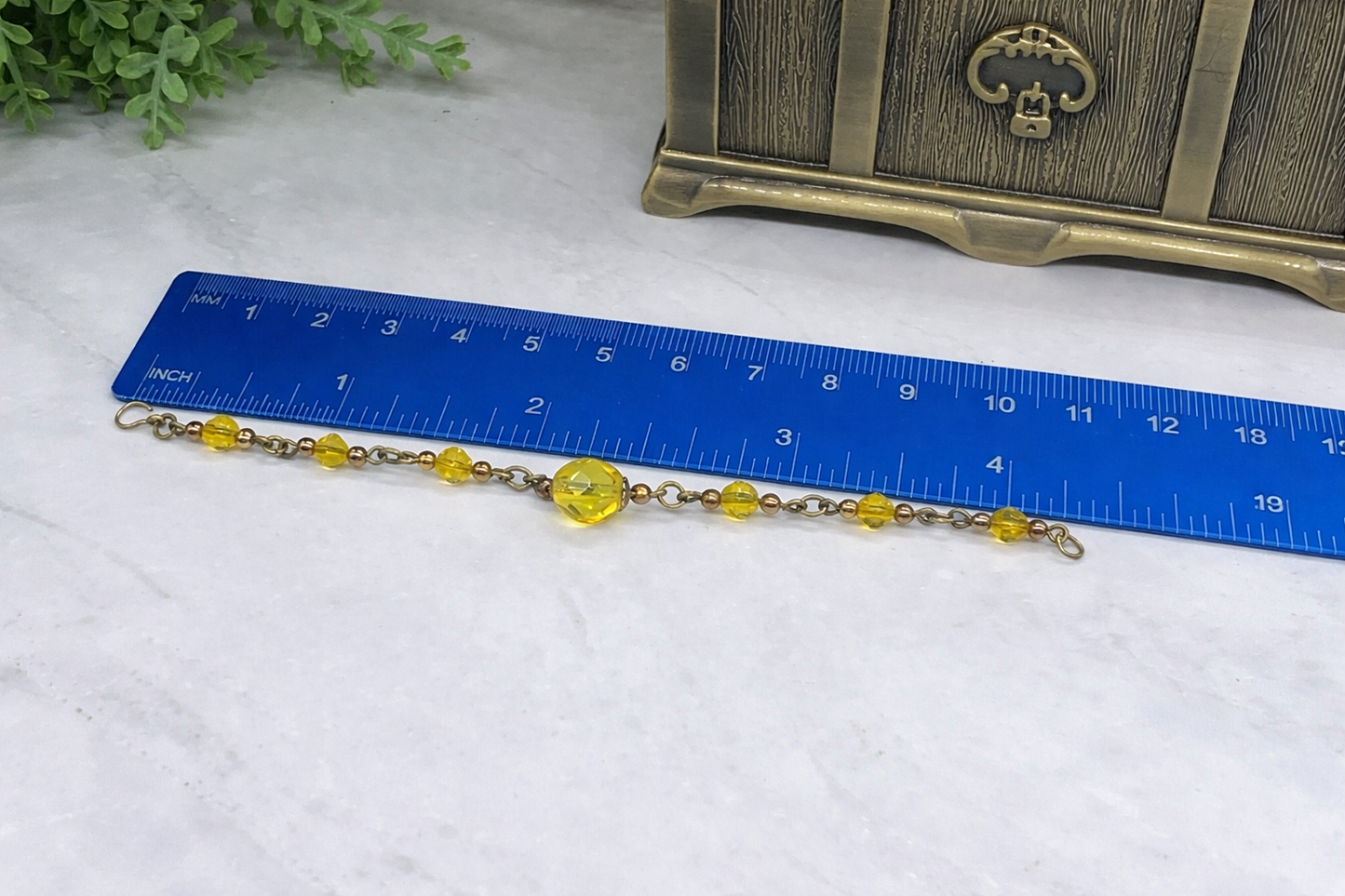 Light Yellow Glass Crystal Doll Necklace Earring Set • 16” Fashion Doll Jewelry