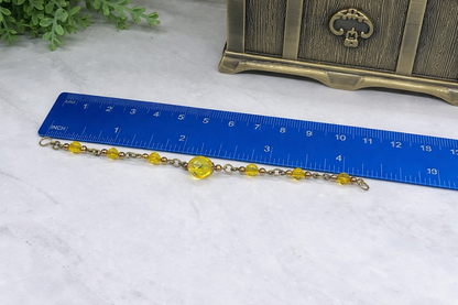 Light Yellow Glass Crystal Doll Necklace Earring Set • 16” Fashion Doll Jewelry