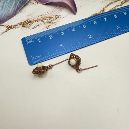 Copper Color Filigree Diamond Charm Doll Necklace & Earrings Set • 18 Inch Fashion Doll Jewelry