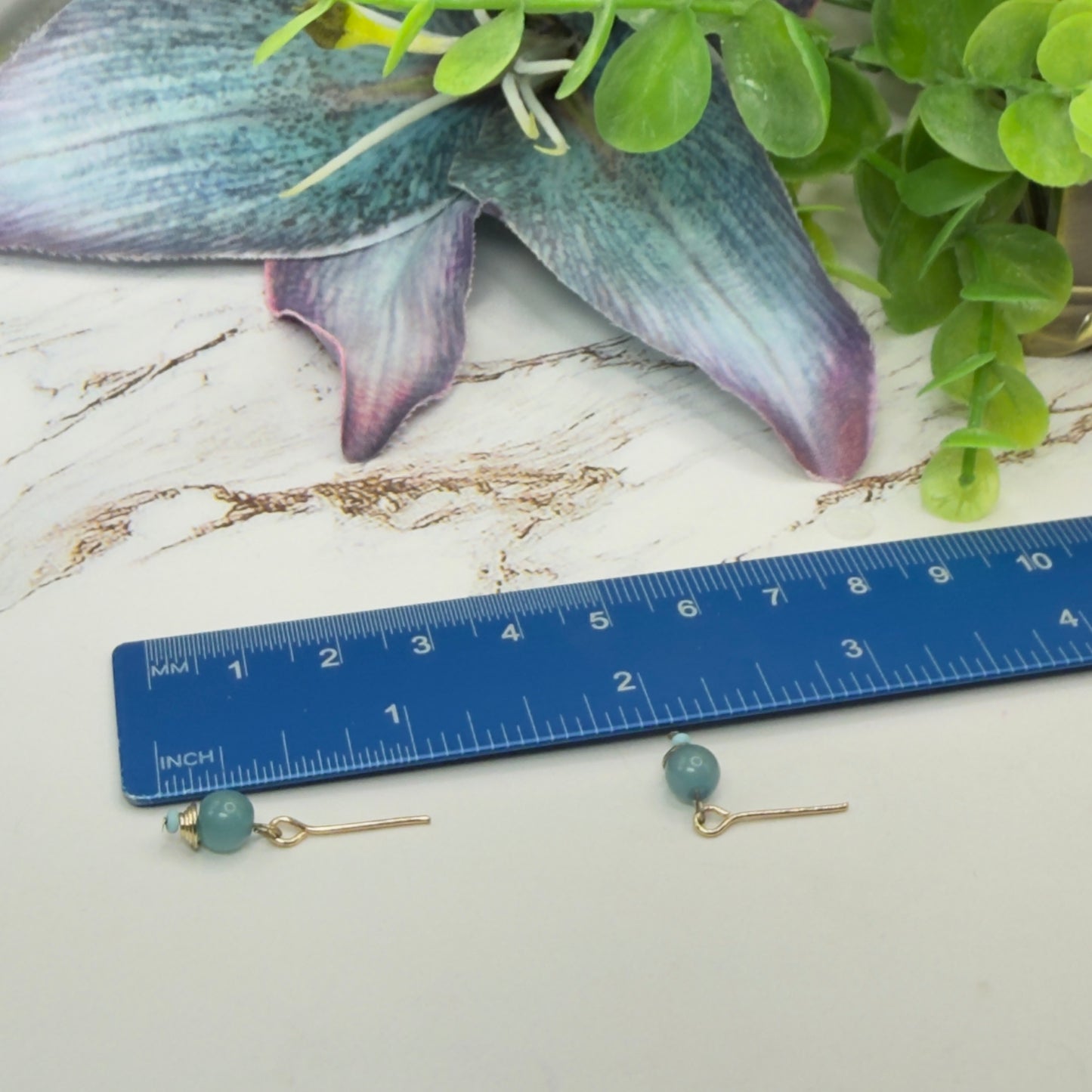Dusty Blue Dangle Doll Necklace & Earrings Set • 18 Inch Fashion Doll Jewelry