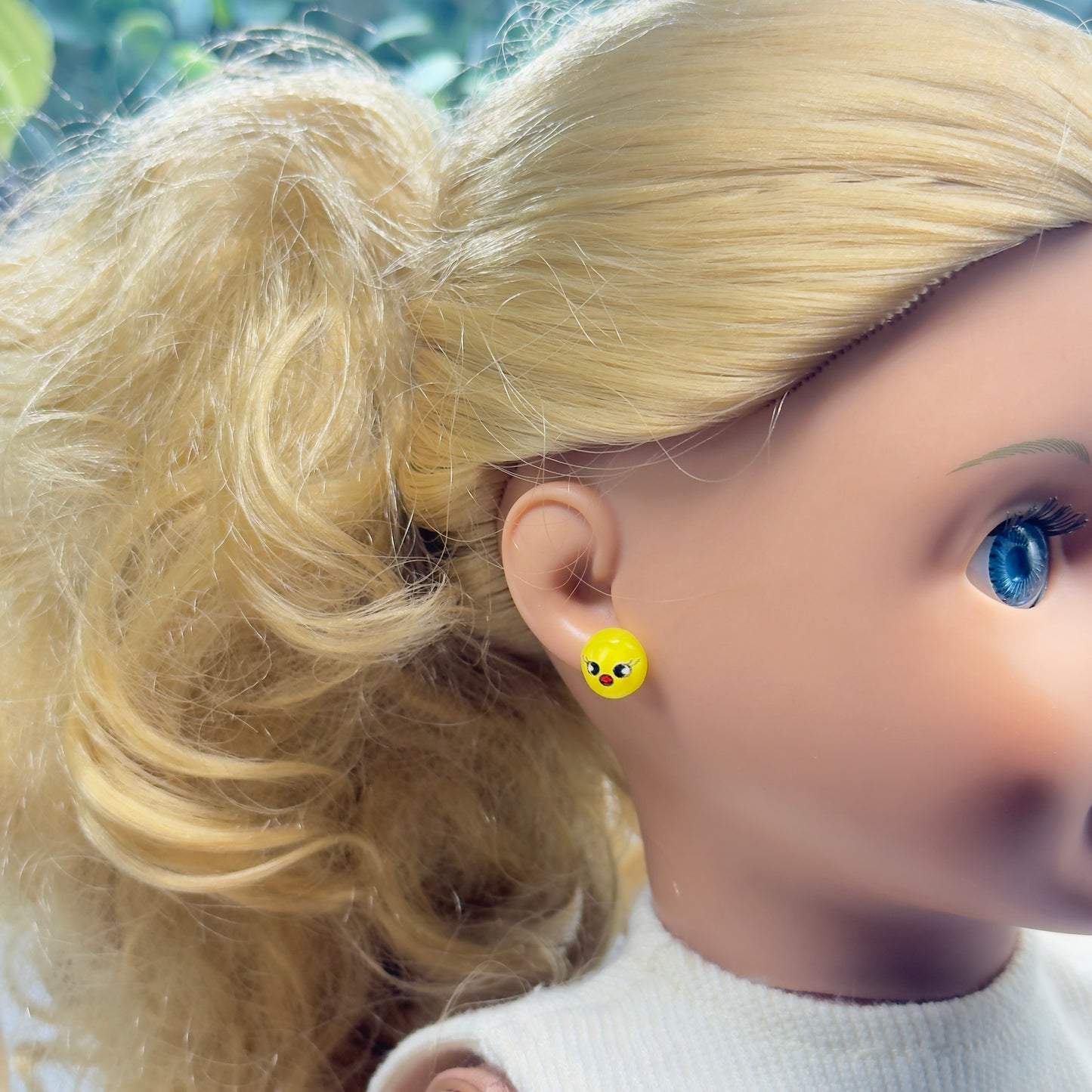 Yellow Chick Easter Post Doll Earrings • 18 Inch Fashion Doll Jewelry